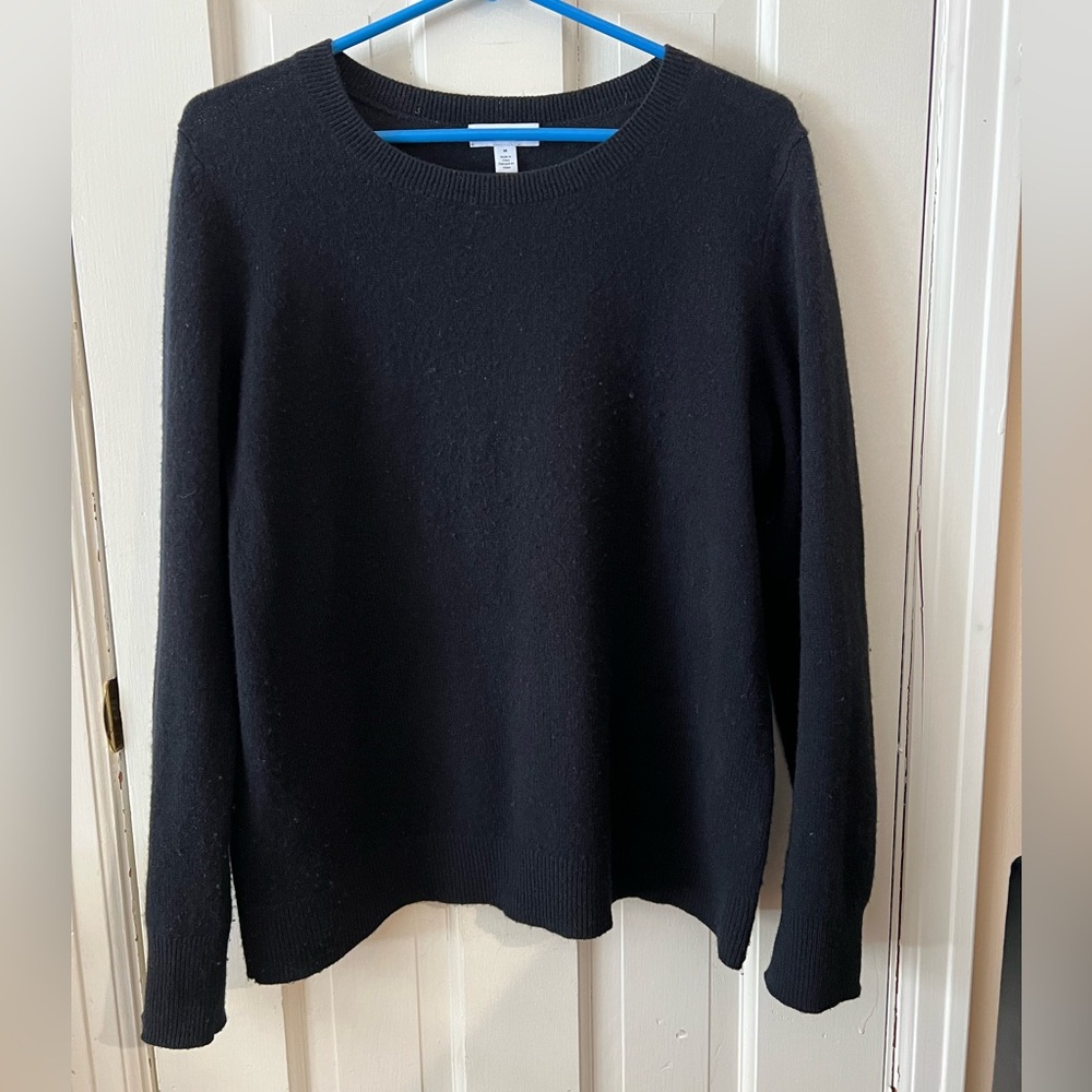 Black cashmere crew neck sweater.  Nordstrom - Medium.